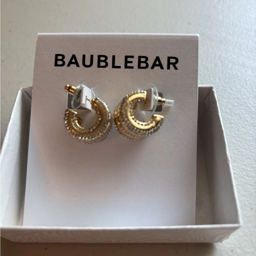 BaubleBar Gold and Silver Textured Earrings